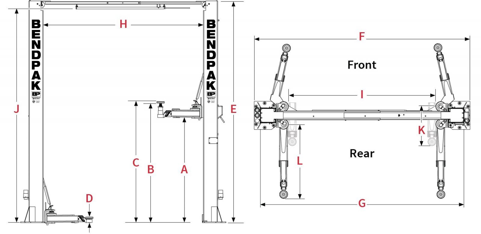 Cầu nâng 2 trụ BENDPAK 10AP