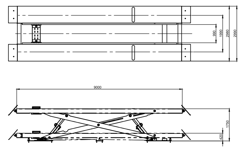 Cầu nâng cắt kéo siêu tải trọng HESHBON HL-300X