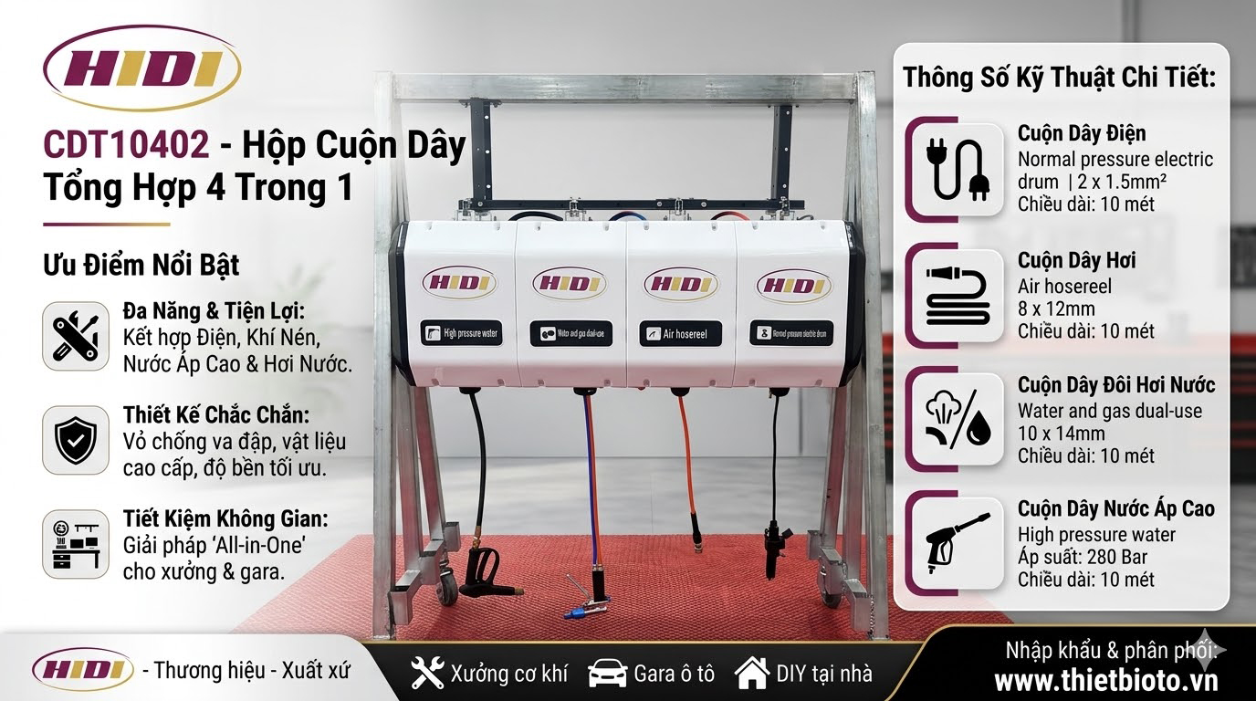 Hộp Treo Tường 4 Trong 1 HIDI Cho Trung Tâm Chăm Sóc Xe