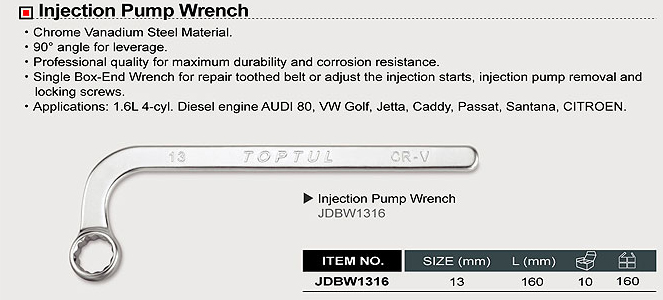 Cờ lê tháo bơm cao áp Toptul JDBW1316
