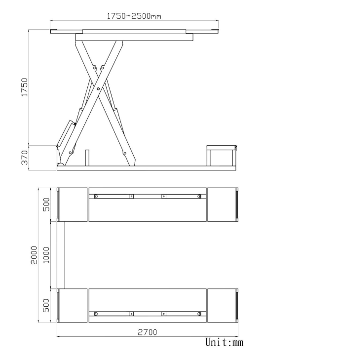 Cầu Nâng Cắt Kéo Âm Nền Có Tay VIMET SLW45301