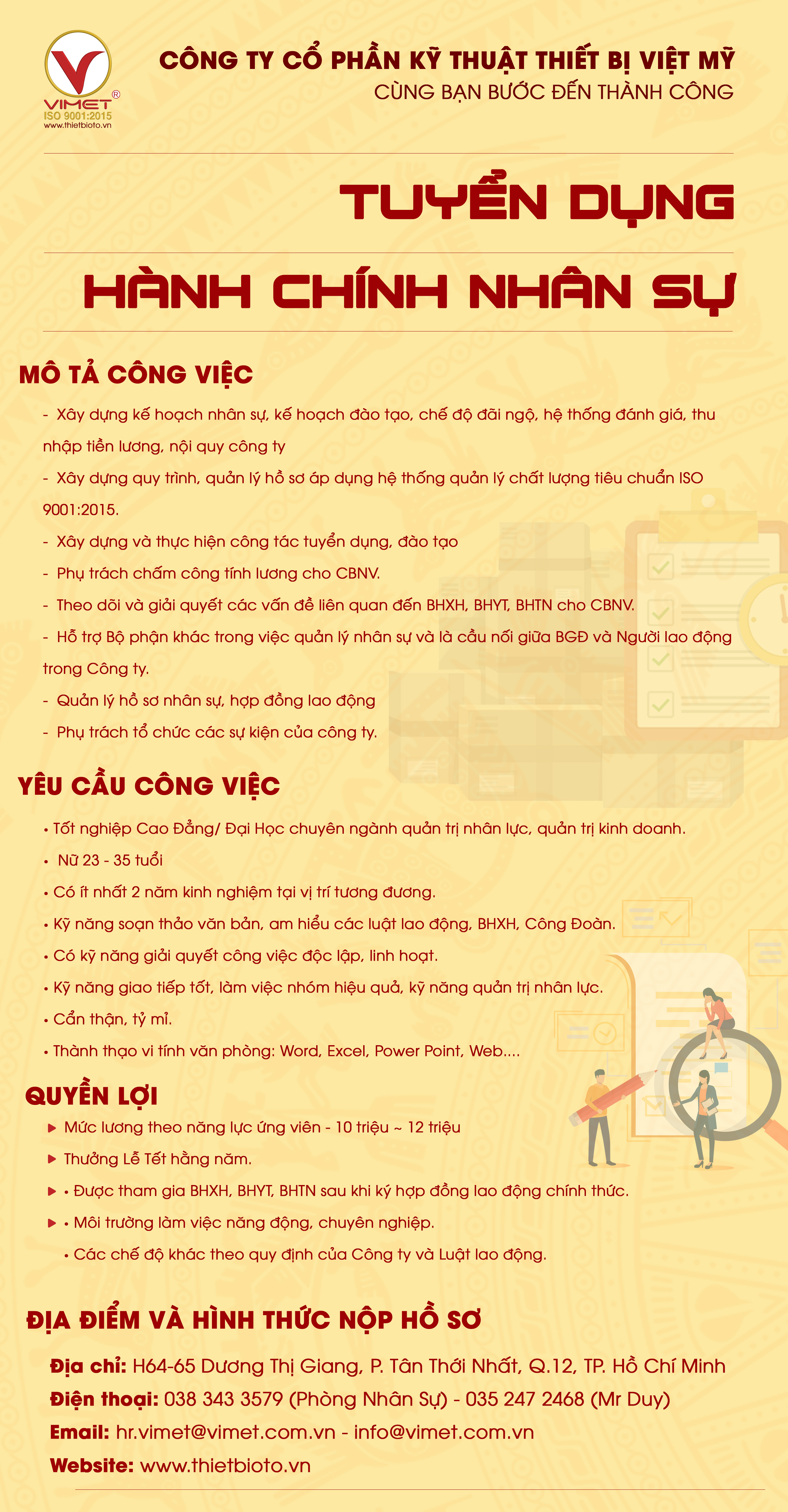 Tuyển dụng HÀNH CHÍNH NHÂN SỰ