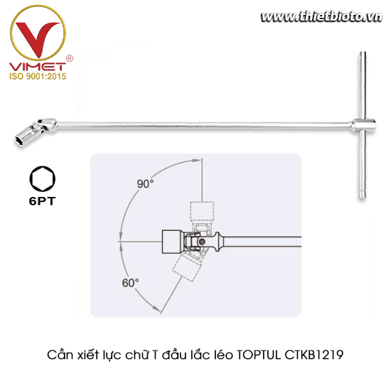 Cần xiết lực chữ T đầu lục giác lắt léo TOPTUL CTKB1219
