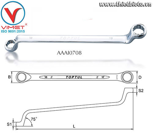 Cờ lê 2 đầu vòng Toptul AAAI0708