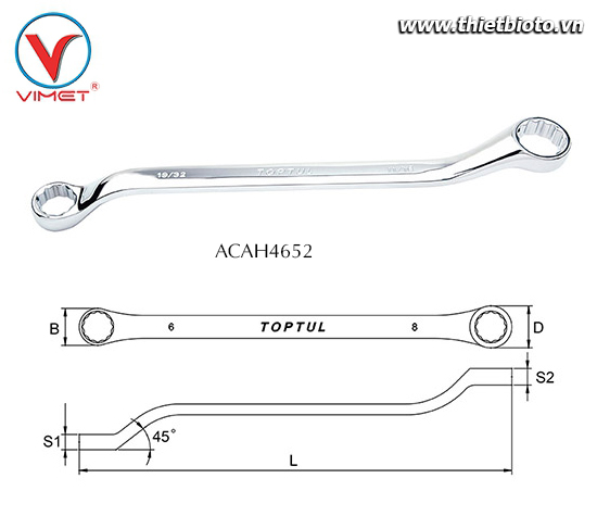 Cờ lê 2 đầu vòng Toptul ACAH4652